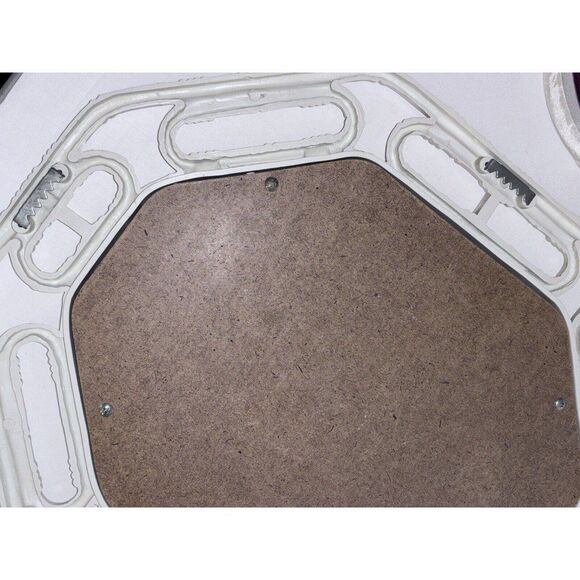 Vintage Homco White Plastic Rattan Bamboo Look Octagonal Wall Mirror 17” X 14” - Picture 6 of 11